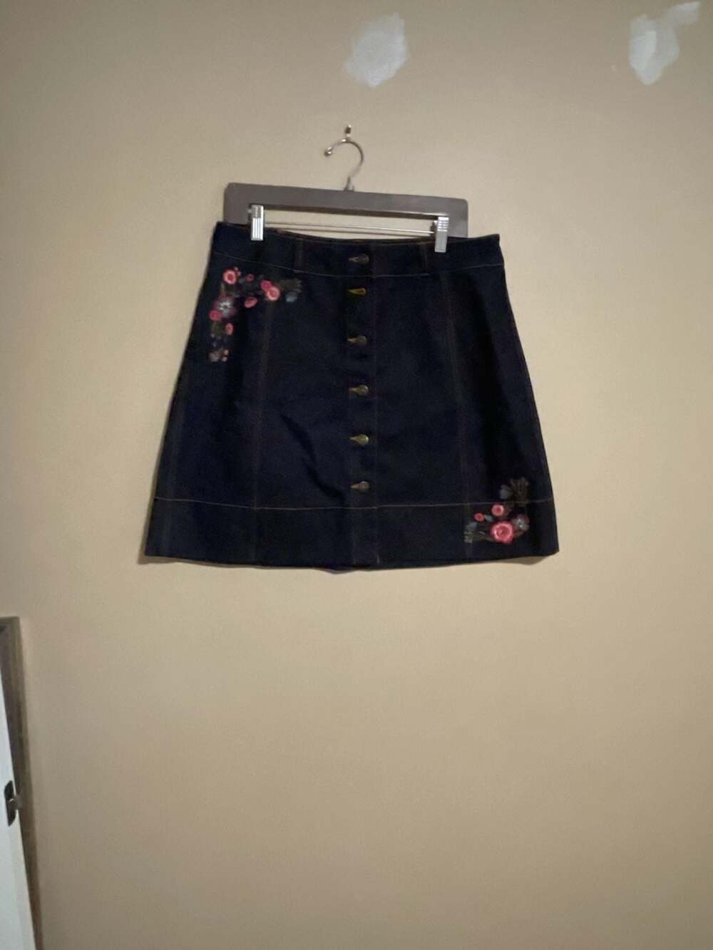 Kate Spade Broome Street Embroidered Denim Skirt Size 6